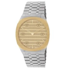 Orologio Unisex Gucci 25H Bracciale Acciaio Sottile 34mm YA163403