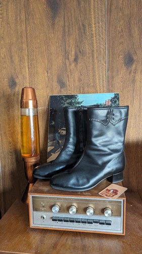 Stivali neri pelle - , vintage