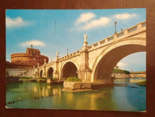 Cartolina Roma Ponte sul Tevere e Castel Sant'Angelo Viaggiata nel 1968