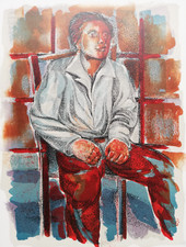 SAVERIO TERRUSO: Rara Litografia cm. 70x50 Firmata, Numerata, Perfetta. STUPENDA