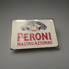 Insegna Latta Birra Peroni Nastro Azzurro Italia Vintage Insegna Birrificio Pubblicità