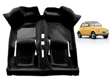 Tappeto Nero Pavimento Moquette Mono Zerbino per FIAT 500 EPOCA dal 57 al 75