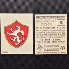FIGURINE CALCIATORI PANINI 1977-78 PERUGIA SCUDETTO BADGE #12 NEW OTTIMO RARA
