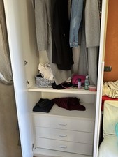 Habitdesign 2 Ante 2 Cassetti Armadio con Barra Appendiabiti - Bianco/Rovere