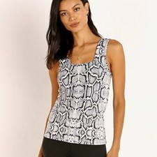 Top aderente Varley Aletta Tank avorio cobra donna taglia M casual palestra abbigliamento attivo 