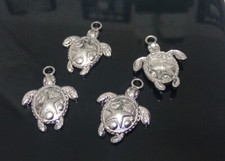 2pz charms ciondolo tartaruga  in acciaio inox 23x18mm bijoux