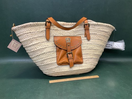 Borsa grande paglia pelle - grande,