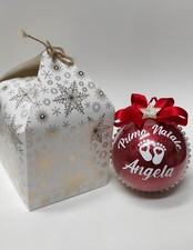 Pallina Primo Natale rossa con