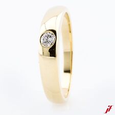 Solitario 585/14K Oro Giallo 1 Diamante Brillante Circa 0,10ct - Valore