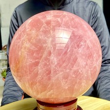 Sfera di quarzo rosa naturale grande 21,1 libbre sfera di cristallo Reiki guarigione