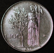 Italy 100 Lire 1971 KM# 96