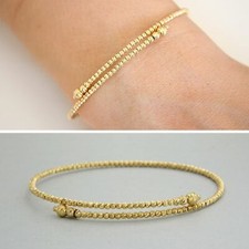 Bracciale d' ORO Giallo 18 kt 750 Braccialetto a Cerchio Diamantato in da Donna