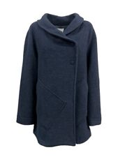 HABEN cappotto donna lana cotta blu con automatici RICK MADE IN ITALY