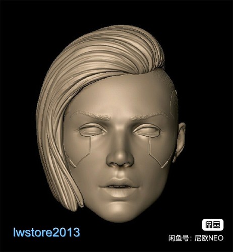 Scultura testa cyber ragazza