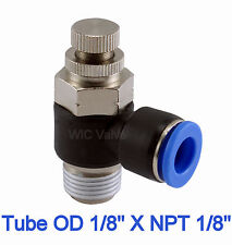 Tubo Valvola Controllo Flusso Girevole Angolo Aria OD 1/8 X NPT 1/8 Raccordo Pneumatico 