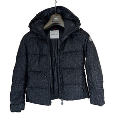 Moncler piumino tessuto goffrato ragazza tg. 11 anni/146cm 100% vera piuma nero