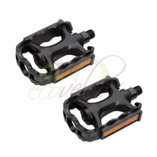 COPPIA PEDALI NERI PER MTB MOUNTAIN BIKE BICI BICICLETTA RIFRANGENTI ANTISCIVOLO