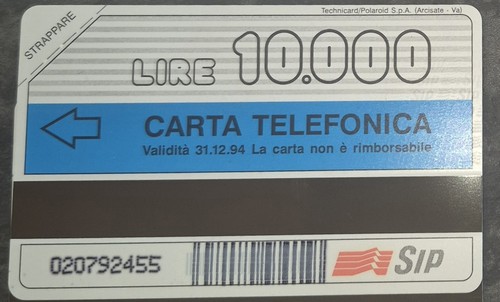 Scheda telefonica rara - rara, prova