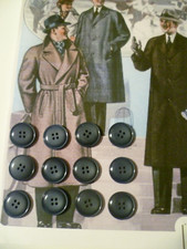 12 BOTTONI 4 FORI AVIO CARTA DA ZUCCHERO SET X CAPPOTTO UOMO DIAMETRO 2,5 CM