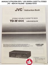 JVC DOPPIA CASSETTA STEREO in LIBRETTO ISTRUZIONI di USO da VEDERE vintage usato