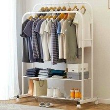 Appendiabiti arrotolabile in metallo appendiabiti 2 aste appendiabiti carrello appendiabiti