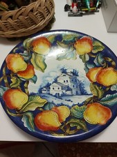 Grande piatto in ceramica Montelupo Fiorentino realizzato a mano numerato