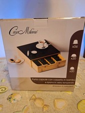 Porta Capsule e Cialde Caffè  in legno e vetro con cassetto