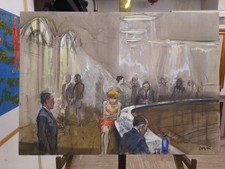 Dipinto Olionsu Tela Di Alberto Sughi , Personaggi Al Bar . Dipinto Del XX...