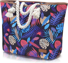 Borsa Mare Donna 40L,Borsa Spiaggia Grande XXL Famiglia Con Scomparto Scarpe Sep