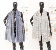 Confezione 2x Sciarpe Bianco/Blu Becksondergaard Scialli Stella/Cuore...