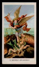B1 Santino HOLY CARD  Ediz.G mi Egim n°256 SAN MICHELE ARCANGELO 