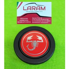 Pulsante clacson Abarth base rossa ultima versione con cornice per volanti sport
