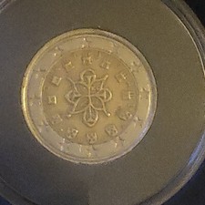 Moneta 2 Euro Portogallo 2002 con errore di conio RARA