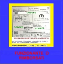 CODICE SBLOCCO RADIO FIAT ALFA LANCIA JEEP VP1 VP2 RADIO CONTINENTAL 