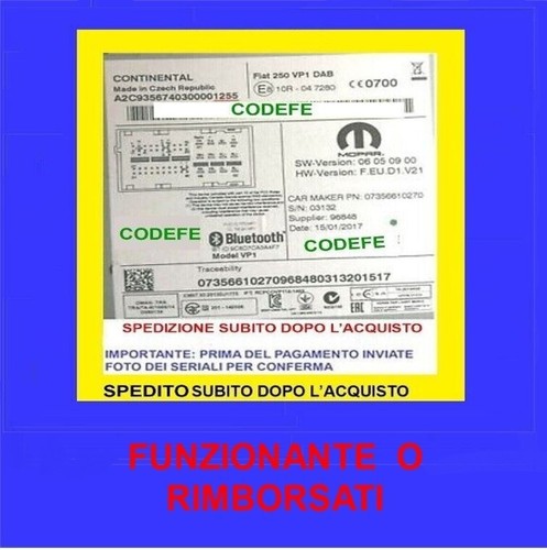 Codice sblocco radio fiat - codice,