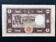 1000 LIRE BARBETTI GRANDE M TESTINA FASCIO II TIPO 12/12/1942 BB/SPL con PERIZIA