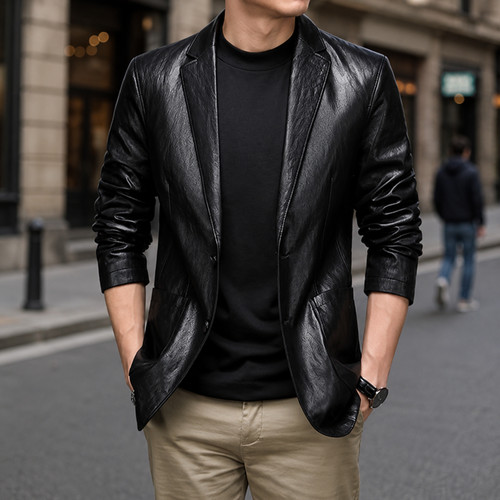 Giacca blazer uomo pelle