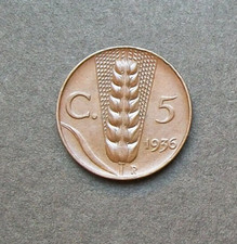 5 centesimi SPIGA 1936 rame