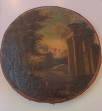 Huile sur toile 17eme paysage