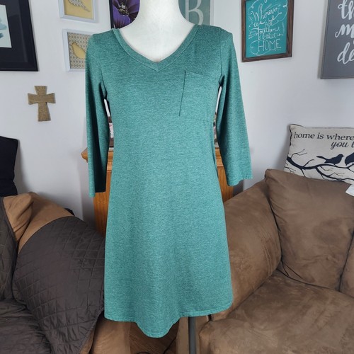 Abito maglietta verde scollo - abito, a