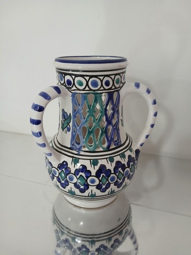 Vaso anfora ceramica - ceramica, traforata