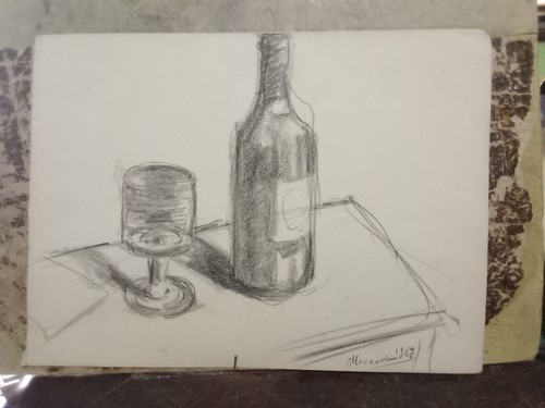 Antico disegno natura morta - disegno,