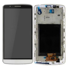 DISPLAY +TOUCH SCREEN +COVER FRAME per LG G3 D855 BIANCO VETRO CORNICE NUOVO