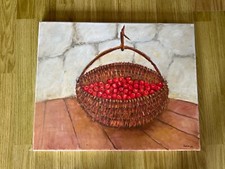 Dipinto olio originale "Cesto