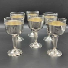 Set museale di 6 ciotole per sorbetto Orivit Art Nouveau in argento e inserti in vetro