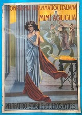 COMPAGNIA DRAMMATICA ITALIANA TEATRO DI BUENOS AIRES MANIFESTO MIMI AGUGLIA