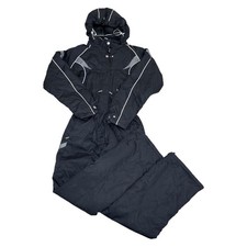 Tuta da sci Brugi vintage pezzo unico con cappuccio neve Apres nera donna media IT44