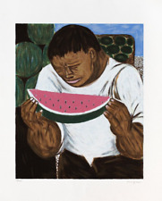 GIUSEPPE MIGNECO (1908-1997) Litografia Opera Mangiatore di Anguria cm 80x65 !!!