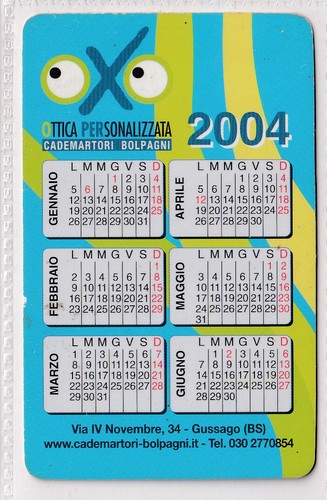 Calendarietto ottica - ottica,