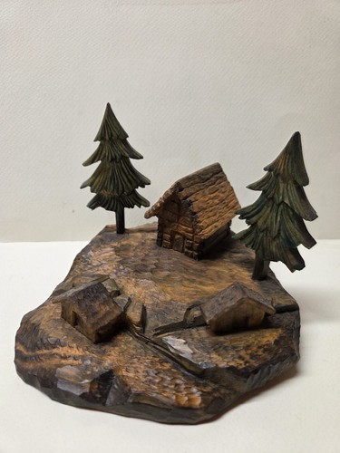 Scultura legno villaggio - legno, "villaggio